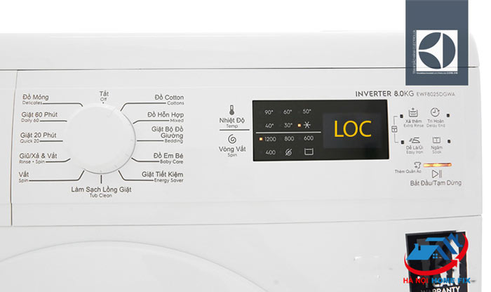 Máy giặt Electrolux báo lỗi LOC